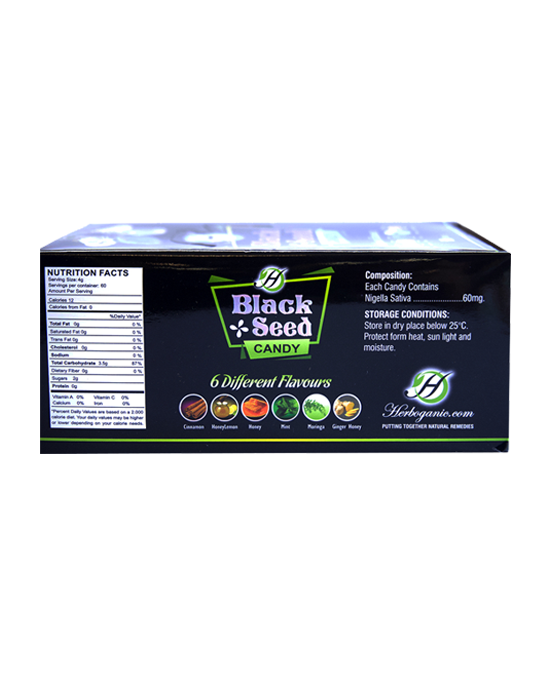 Black Seed Candy Box - 6 Different Flavors - Total 60 Candies