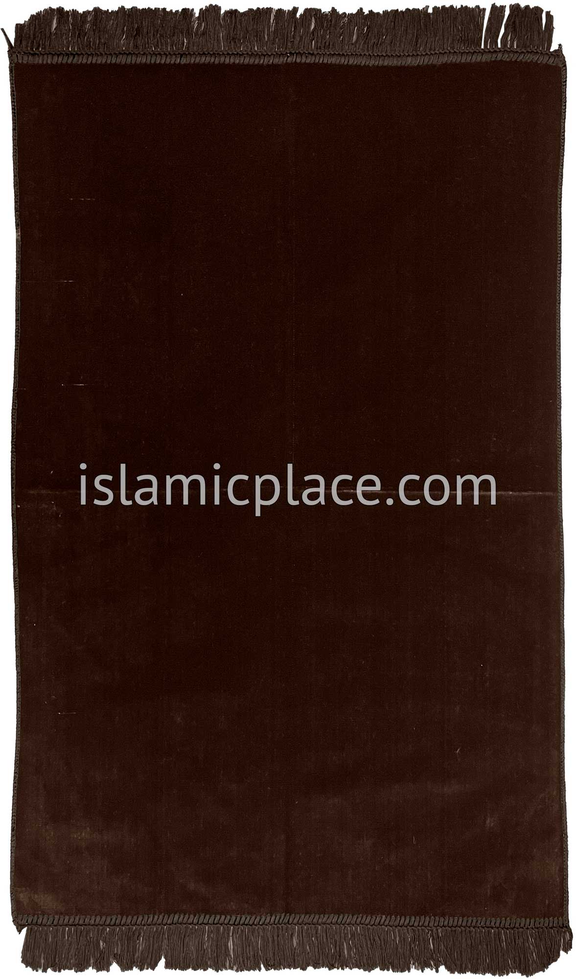 Prayer Rug Basic Brown Brown - Non-Distracting Plain Simple Velvet Prayer Rug - The Islamic Place