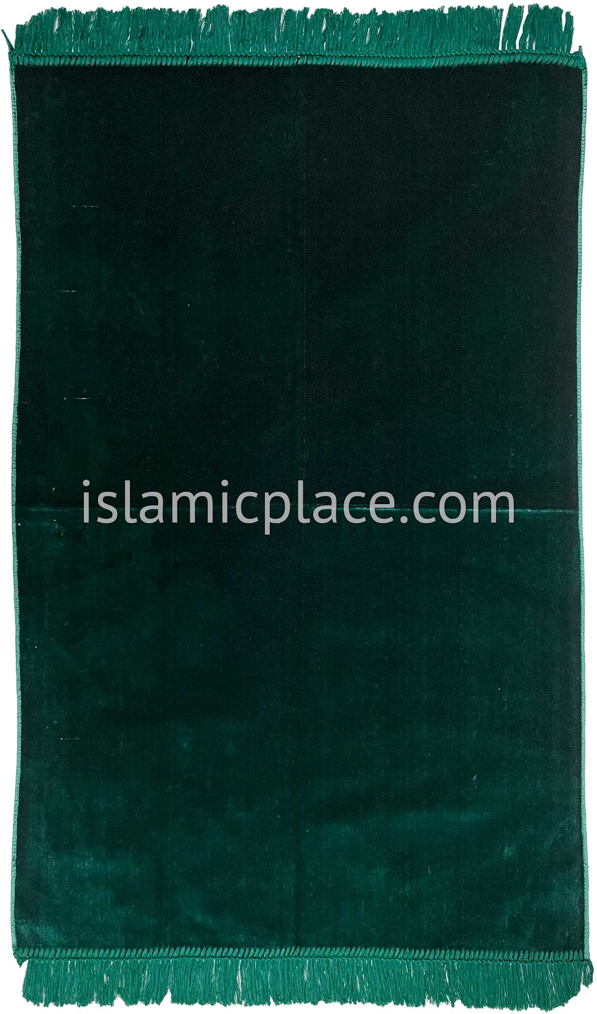 Dark Green - Non-Distracting Plain Simple Velvet Prayer Rug