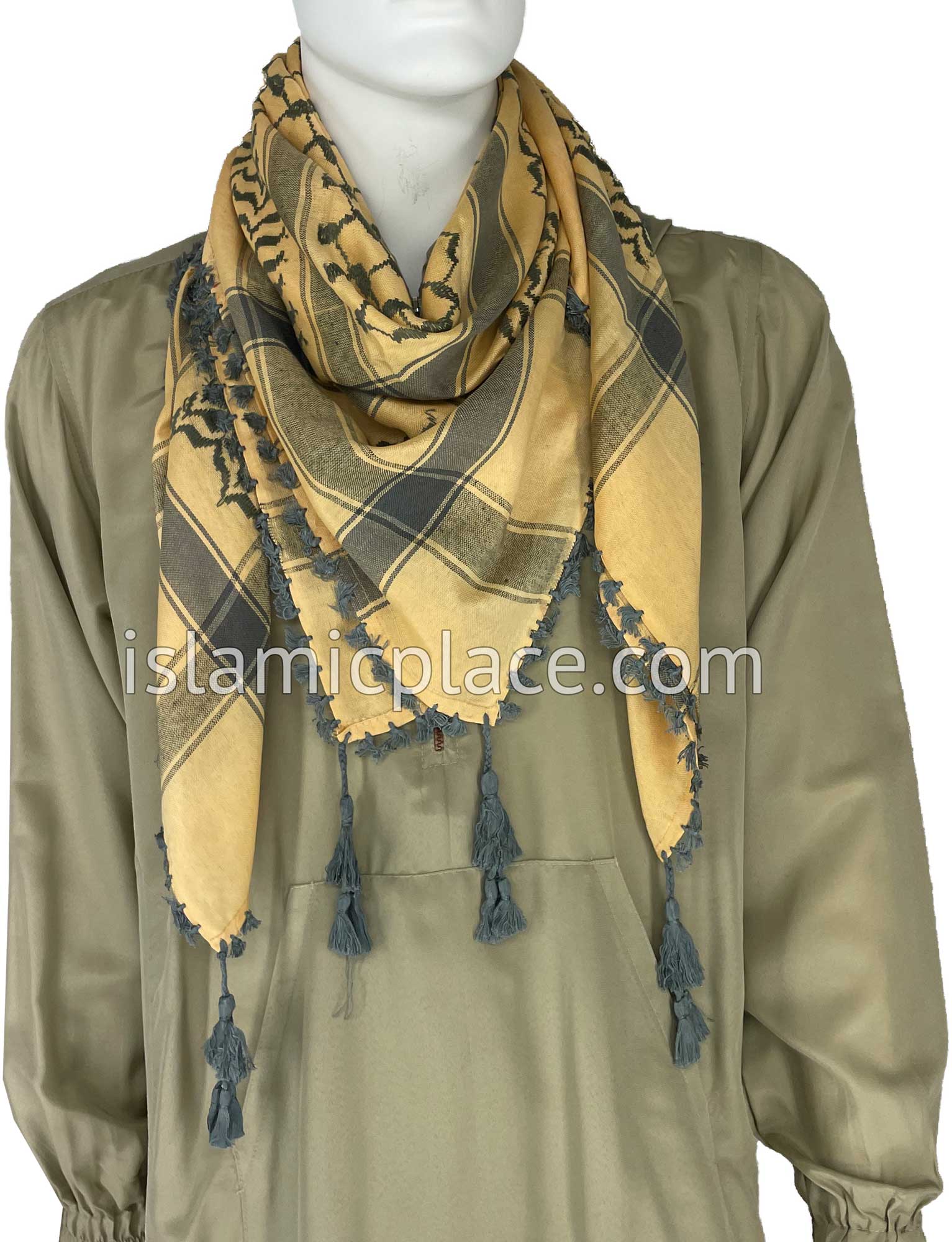 Gold and Gray - Traditional Style Men Scarf Kifaya