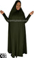 Dark Olive - Plain Overhead Abaya with Cuffs