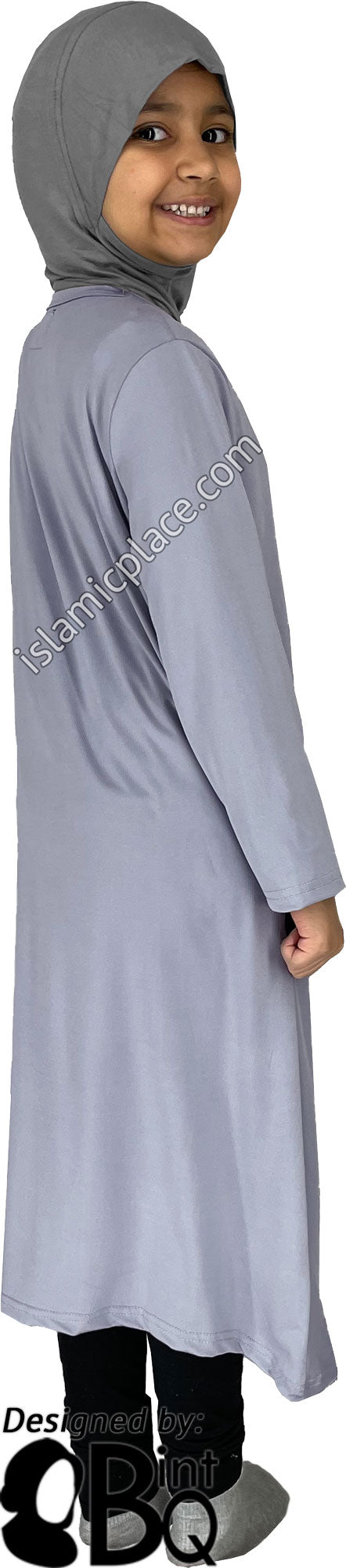 Slate Gray - Girl’s Salima Simply Elegant Basic Abaya by BintQ