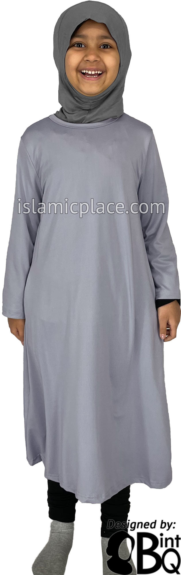 Slate Gray - Girl’s Salima Simply Elegant Basic Abaya by BintQ