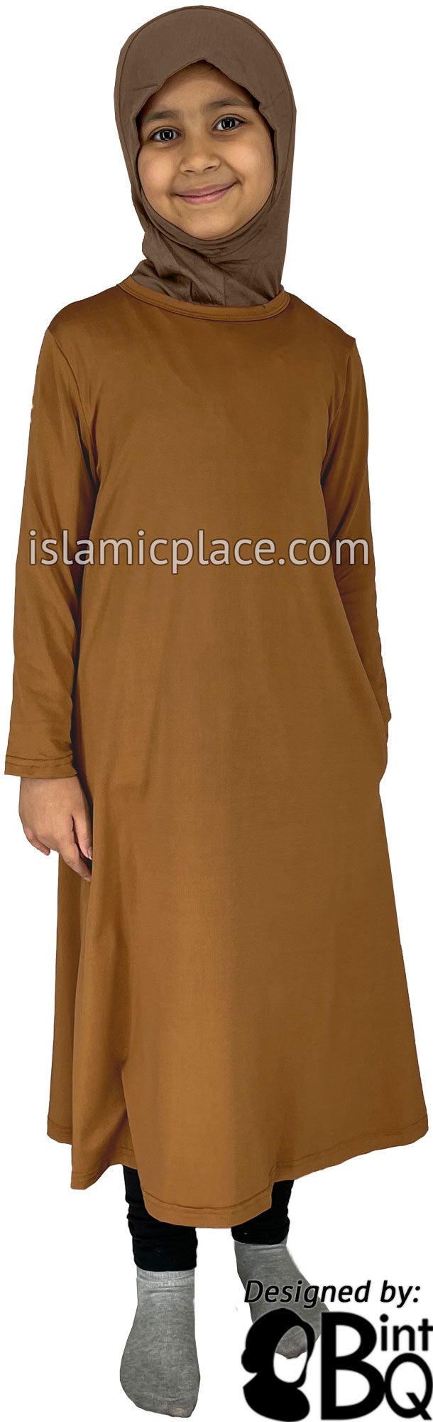 Hazelnut - Girl’s Salima Simply Elegant Basic Abaya by BintQ