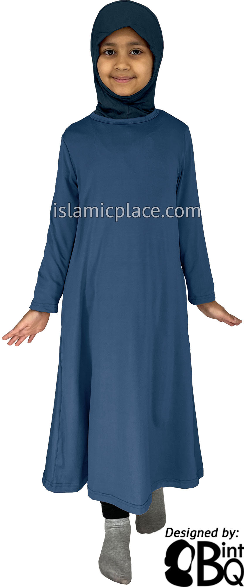 Denim Blue - Girl’s Salima Simply Elegant Basic Abaya by BintQ