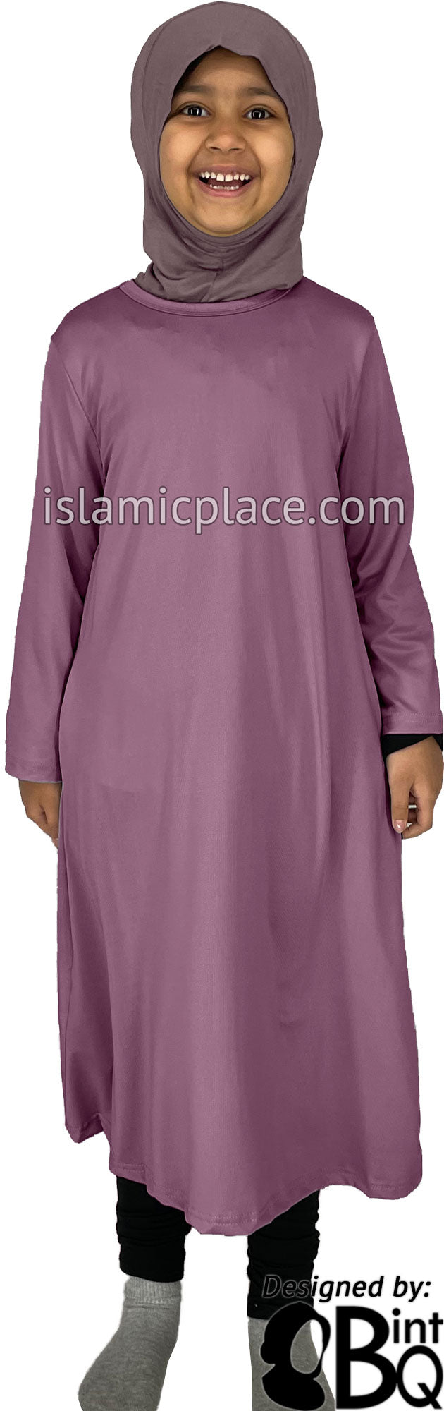 Light Plum - Girl’s Salima Simply Elegant Basic Abaya by BintQ