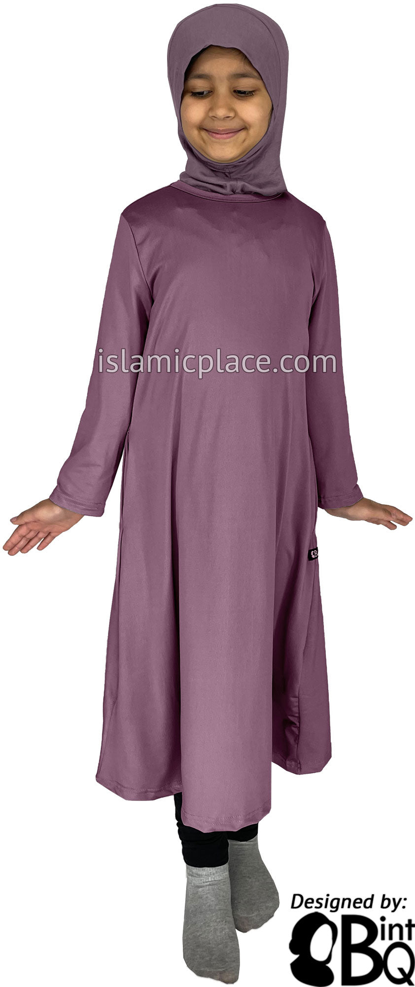 Light Plum - Girl’s Salima Simply Elegant Basic Abaya by BintQ
