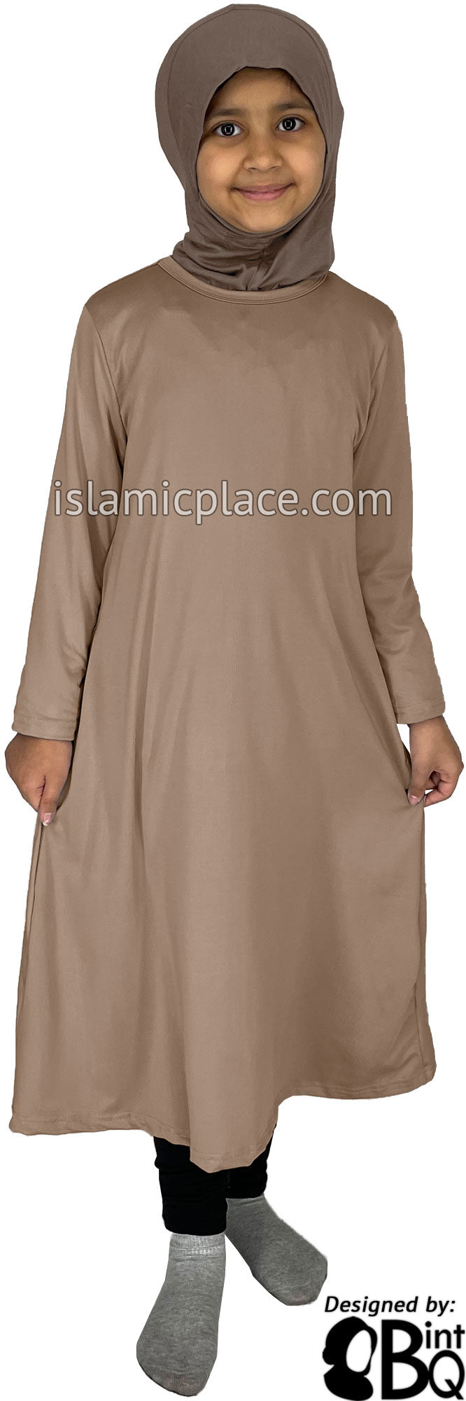Oyster - Girl’s Salima Simply Elegant Basic Abaya by BintQ