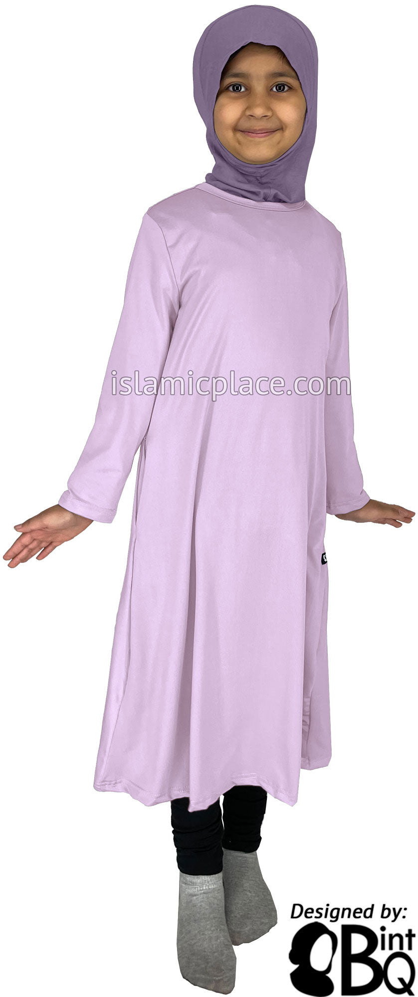 Lilac - Girl’s Salima Simply Elegant Basic Abaya by BintQ