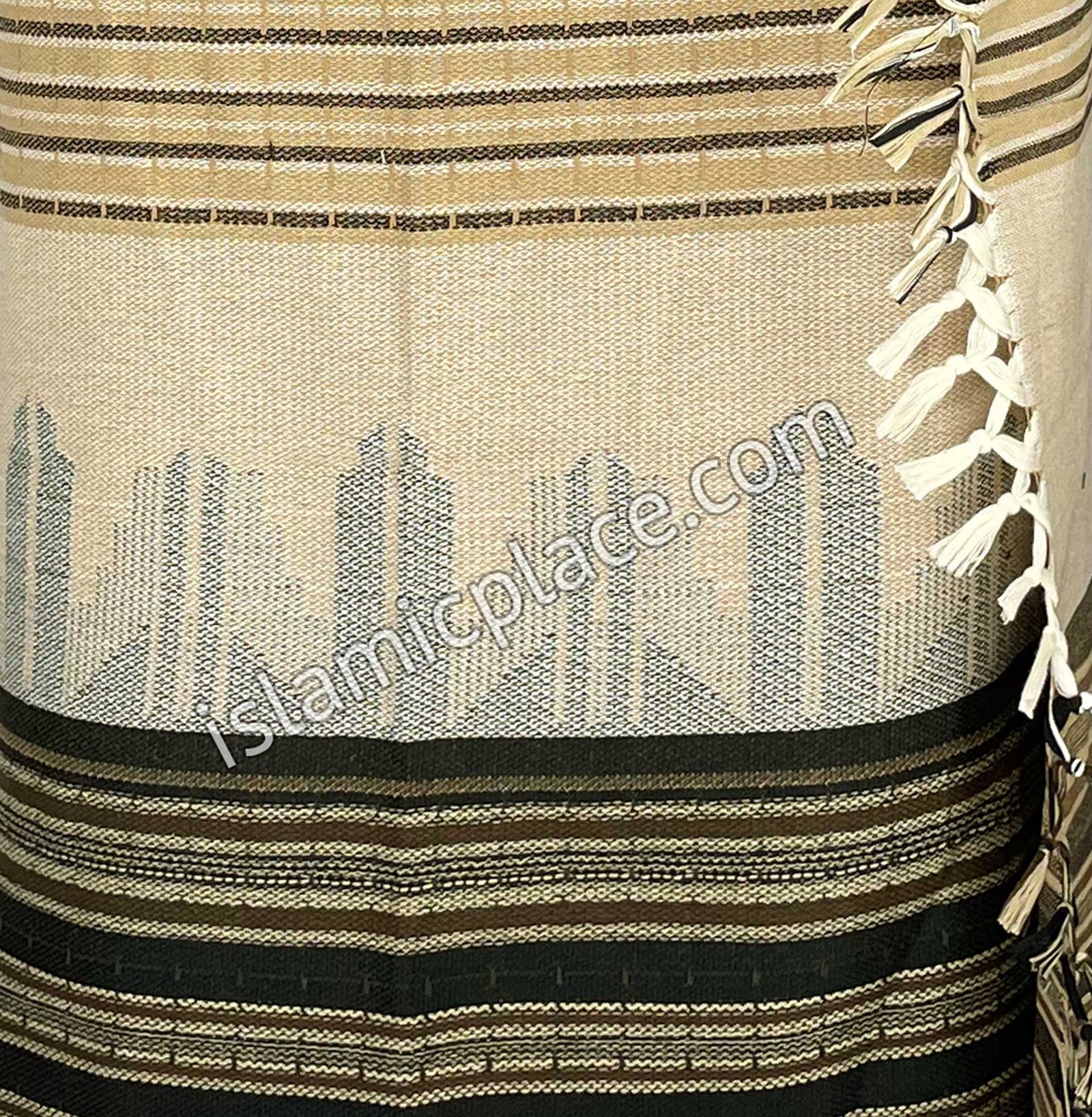 Cream with Brown and Black- Khalid Design Men Yemeni Lungi Izzar