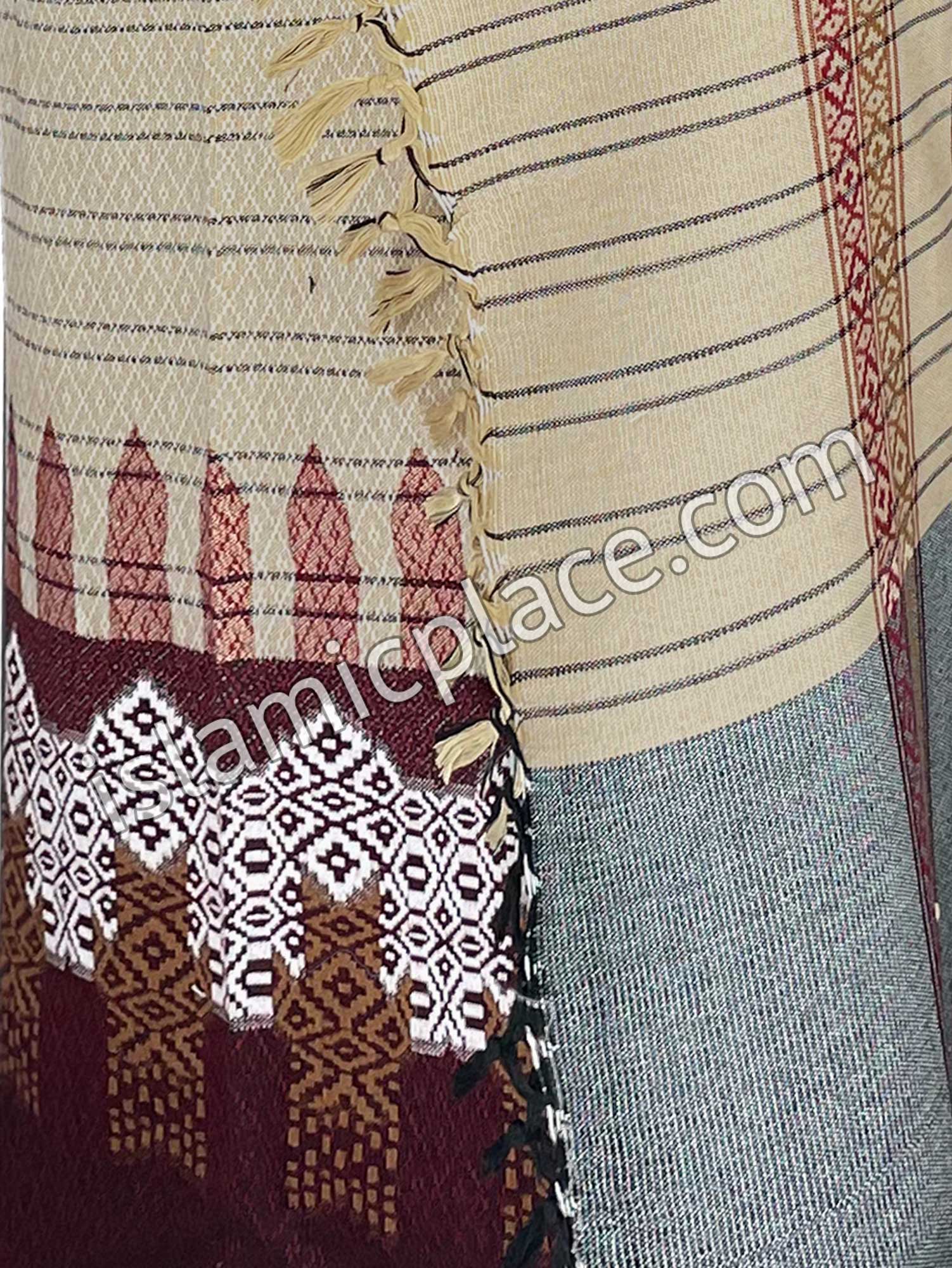 Sandstone and Burgundy - Saleem Design Men Yemeni Lungi Izzar
