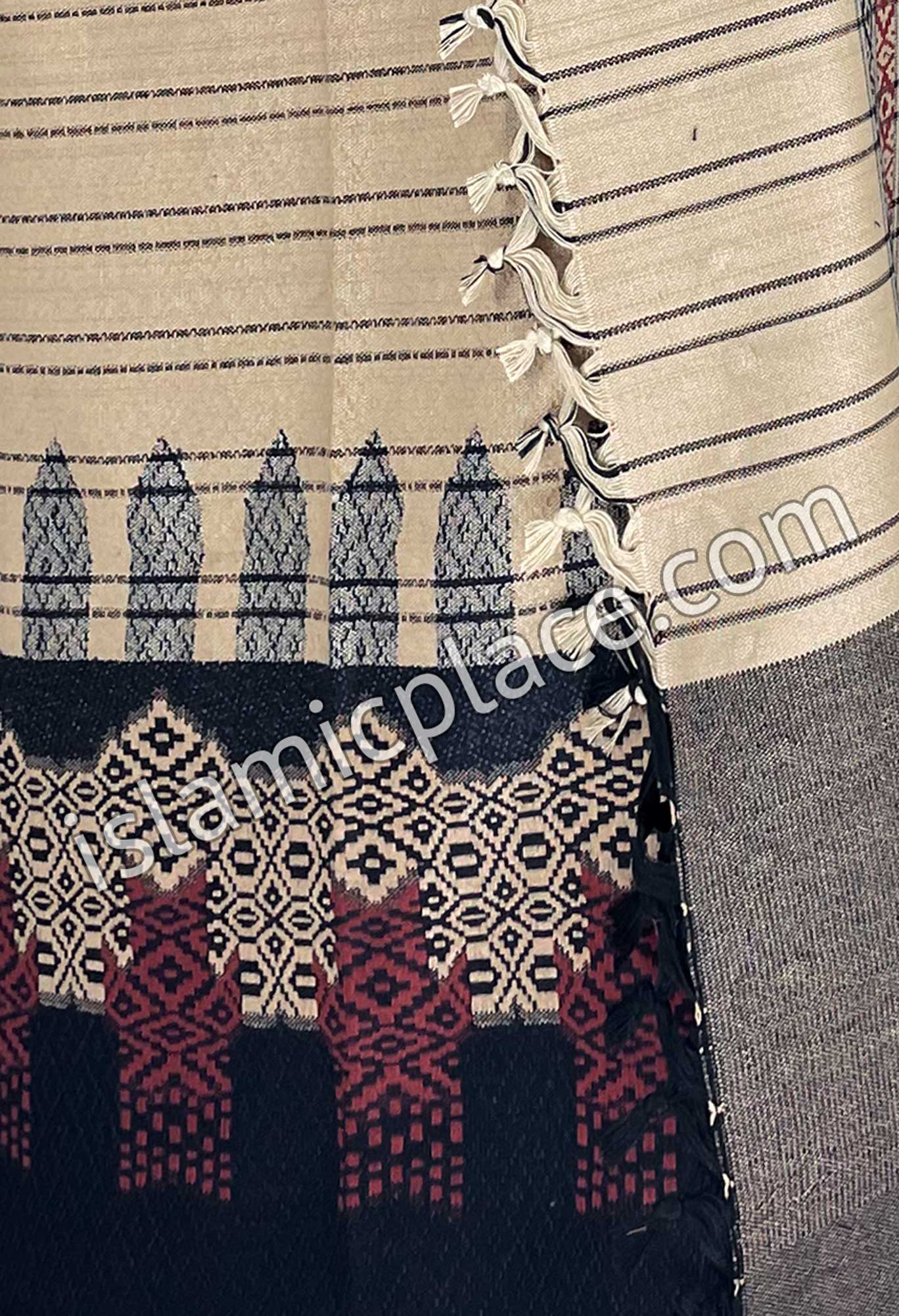 Sandstone and Black - Saleem Design Men Yemeni Lungi Izzar