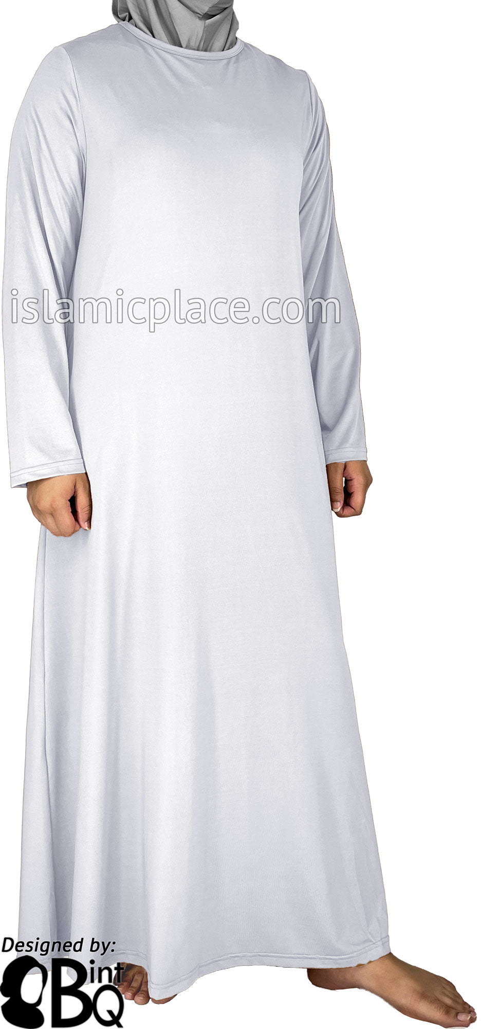 White - Salima Simply Elegant Basic Abaya by BintQ