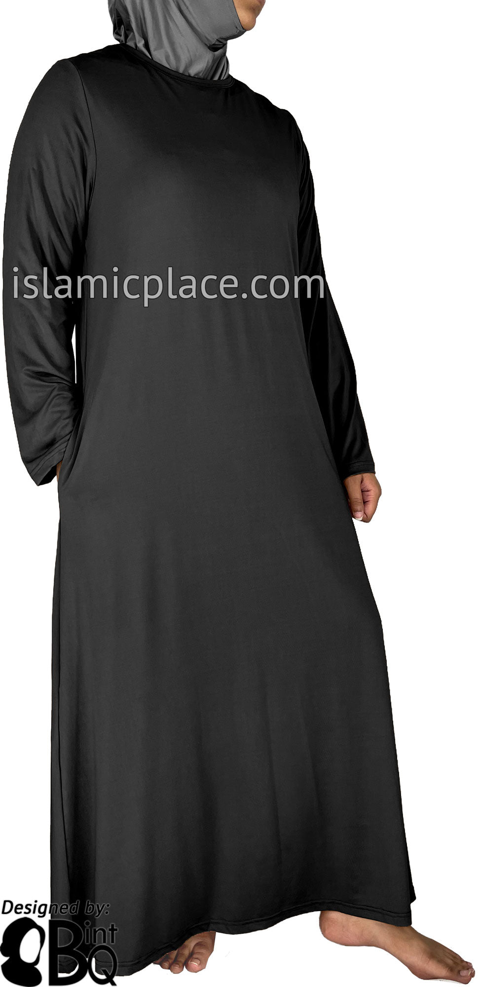 Black - Salima Simply Elegant Basic Abaya by BintQ