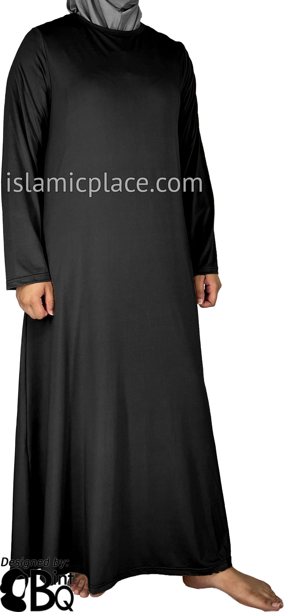 Black - Salima Simply Elegant Basic Abaya by BintQ