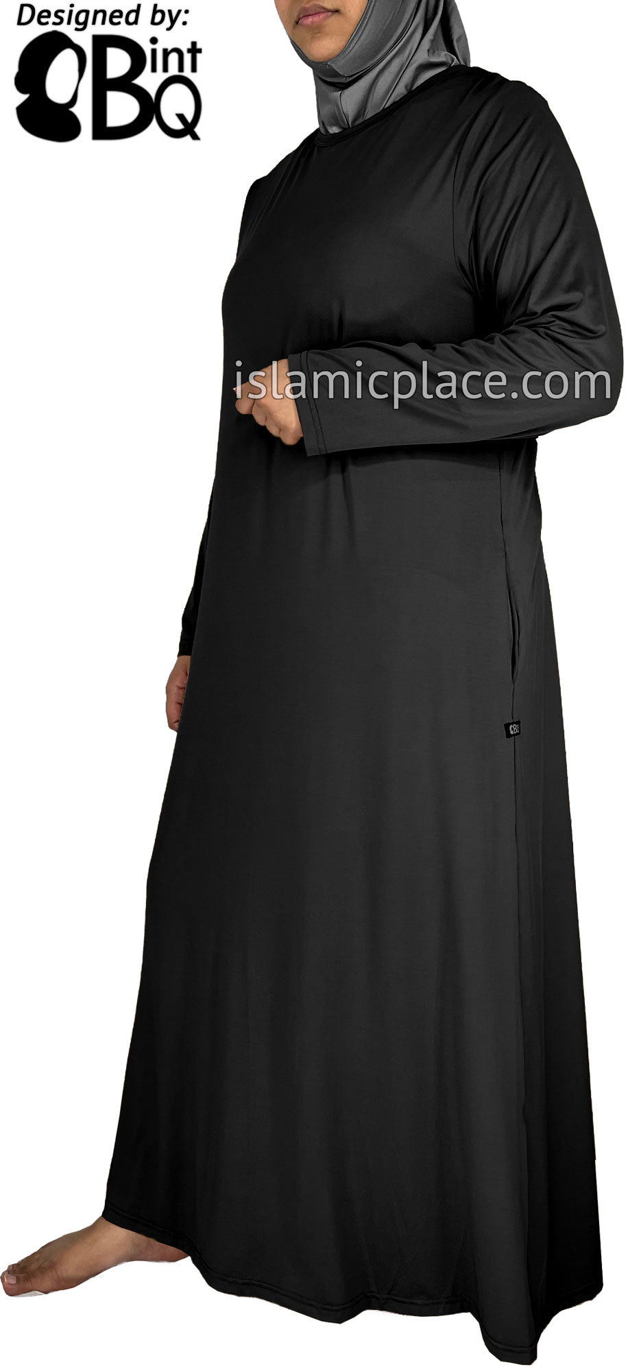 Black - Salima Simply Elegant Basic Abaya by BintQ Black - Salima Simply Elegant Basic Abaya by BintQ