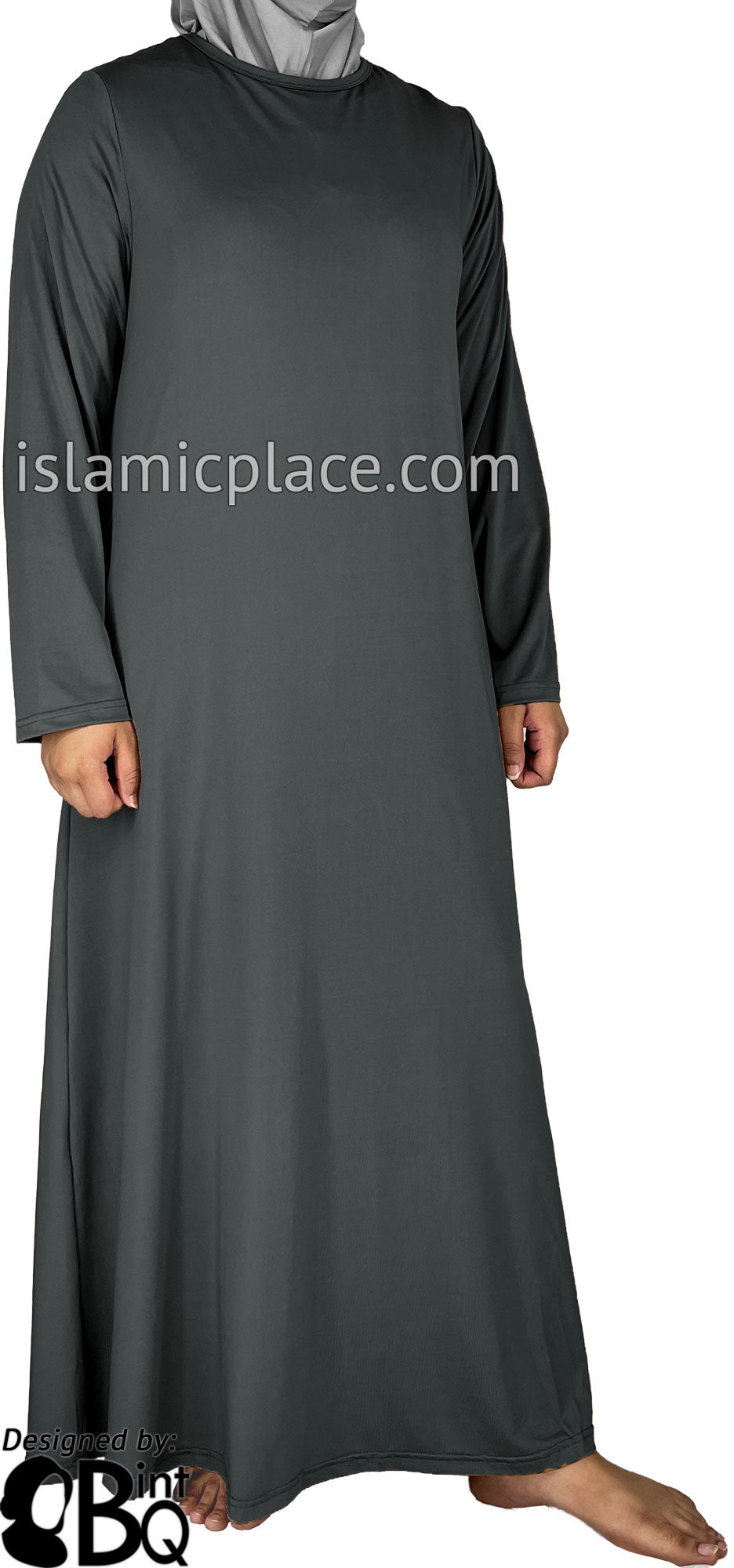 Charcoal Gray - Salima Simply Elegant Basic Abaya by BintQ