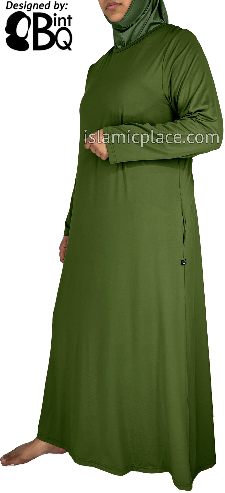 Fresh Olive - Salima Simply Elegant Basic Abaya by BintQ