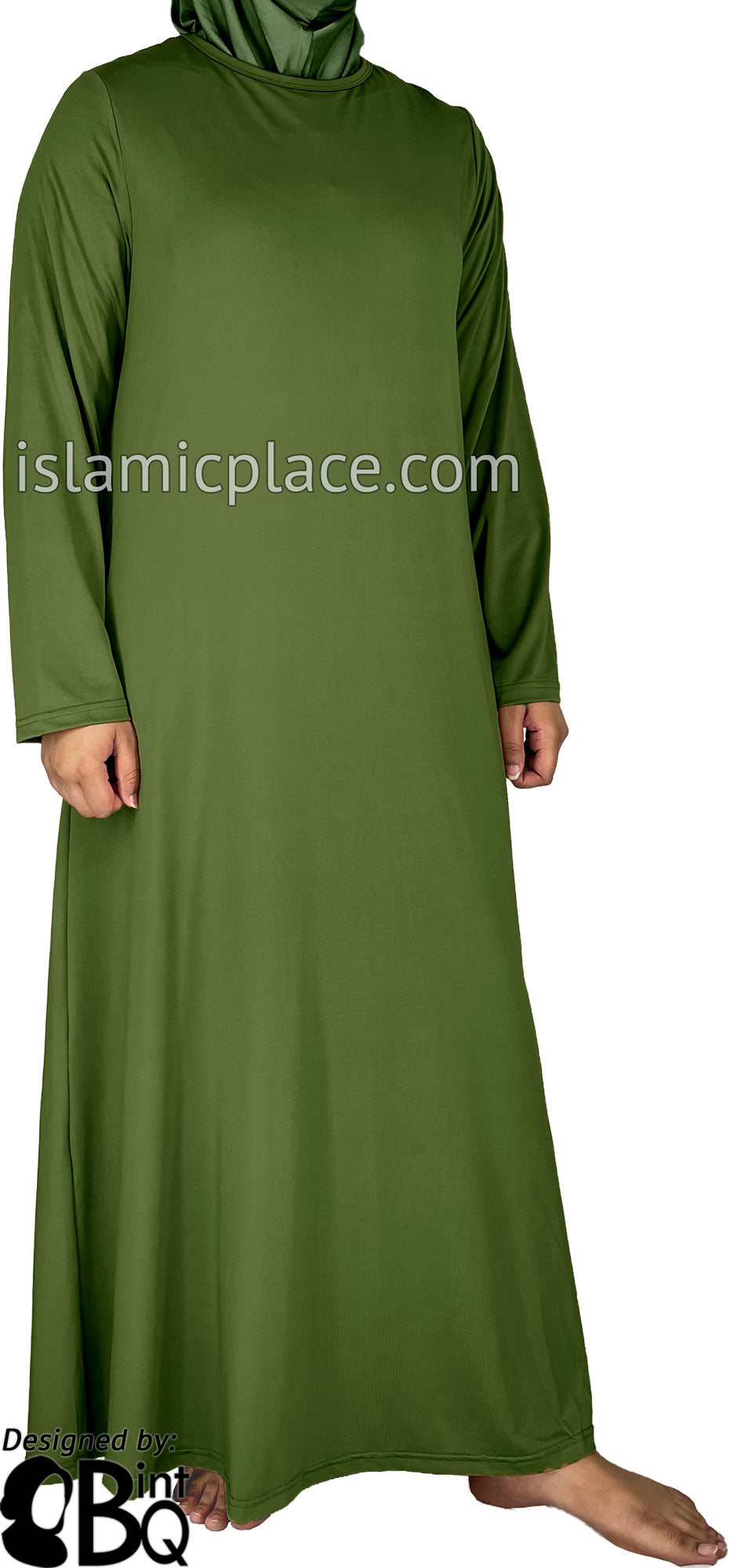 Fresh Olive - Salima Simply Elegant Basic Abaya by BintQ
