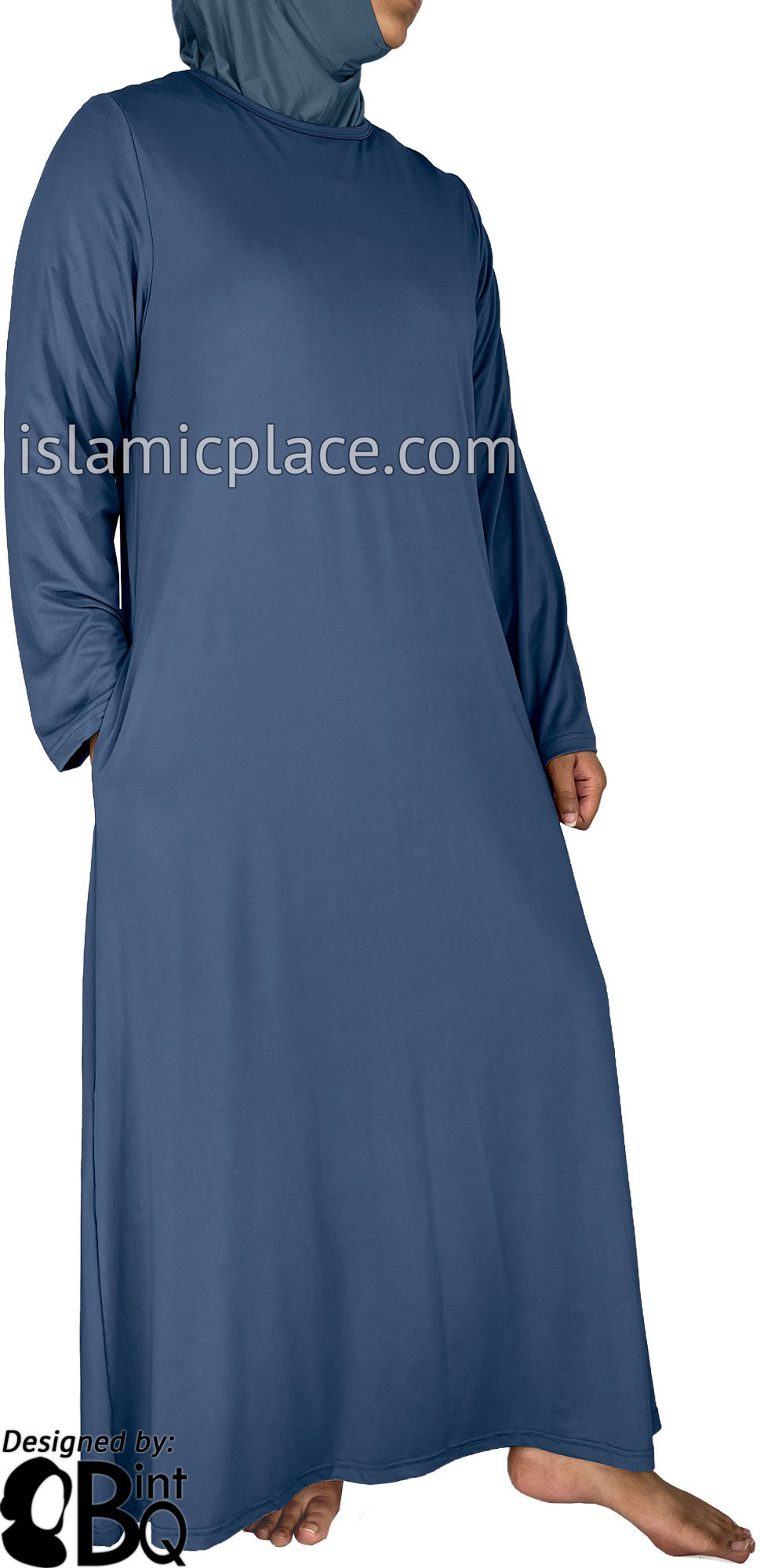 Denim Blue - Salima Simply Elegant Basic Abaya by BintQ