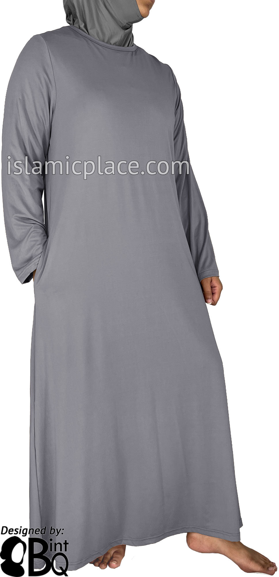 Gray abaya deals