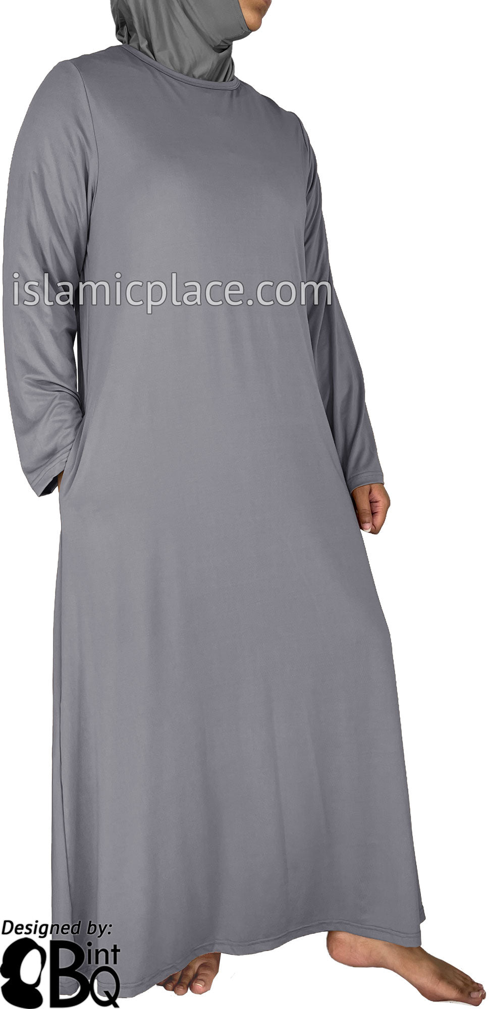 Slate Gray - Salima Simply Elegant Basic Abaya by BintQ