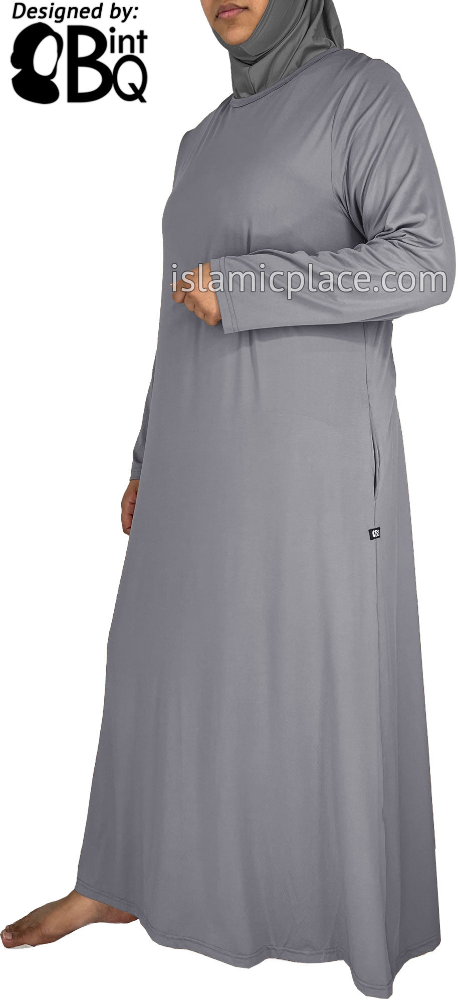 Slate Gray - Salima Simply Elegant Basic Abaya by BintQ