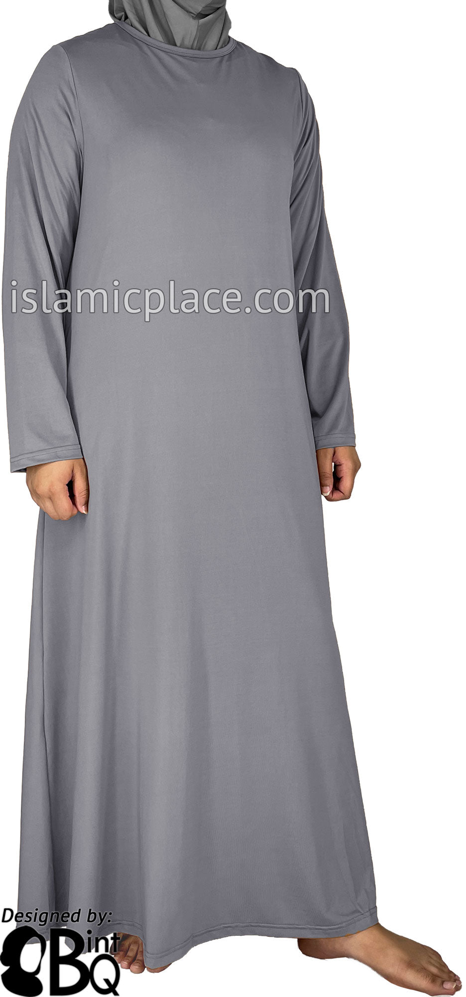 Slate Gray - Salima Simply Elegant Basic Abaya by BintQ