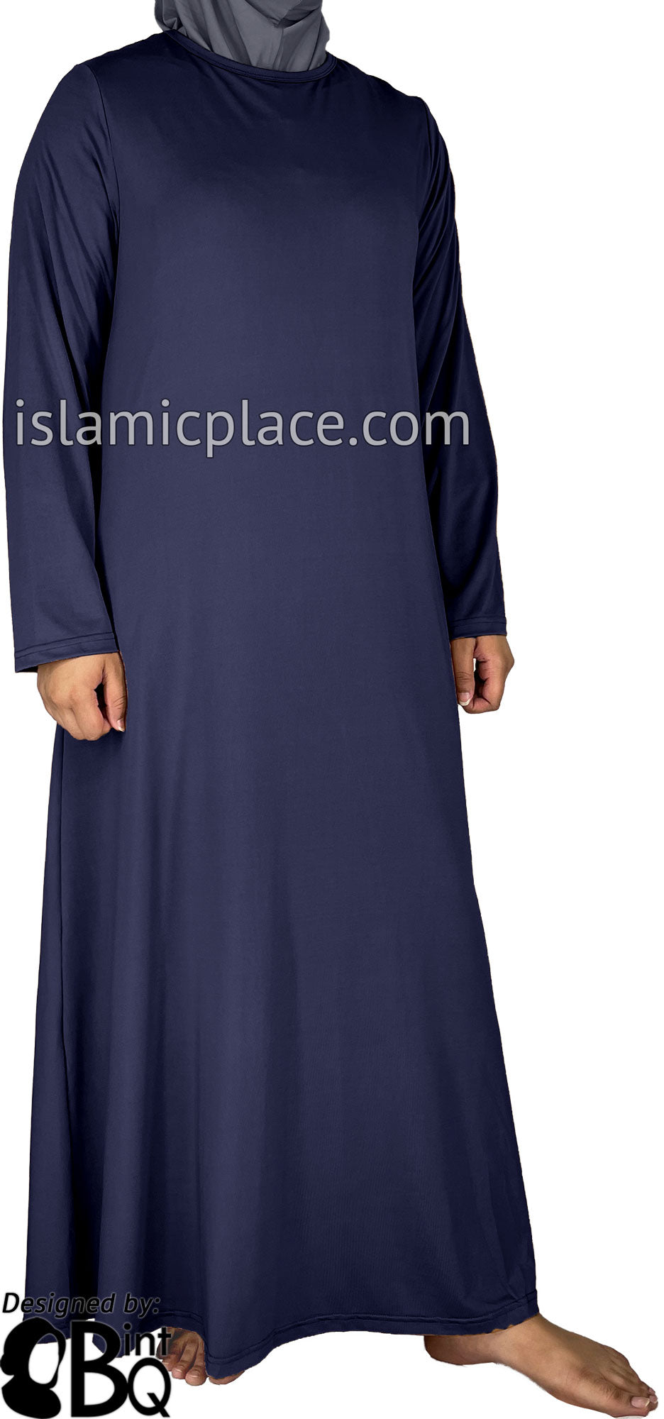 Navy Blue Salima Simply Elegant Basic Abaya by BintQ The Islamic Place
