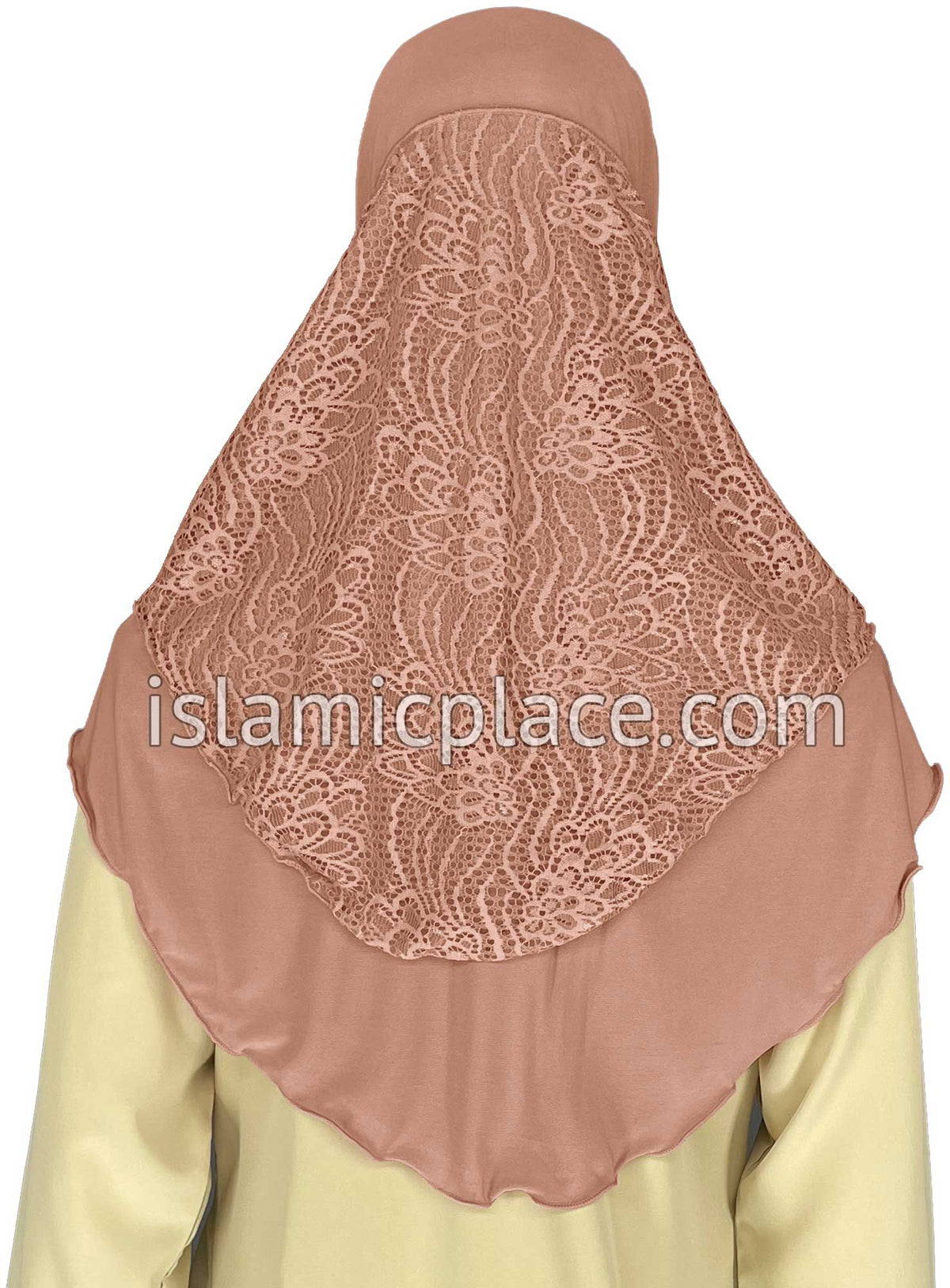Rose Gold - Luxurious Net Style Teen to Adult (Large) Hijab Al-Amira (1-piece style) - Design 14