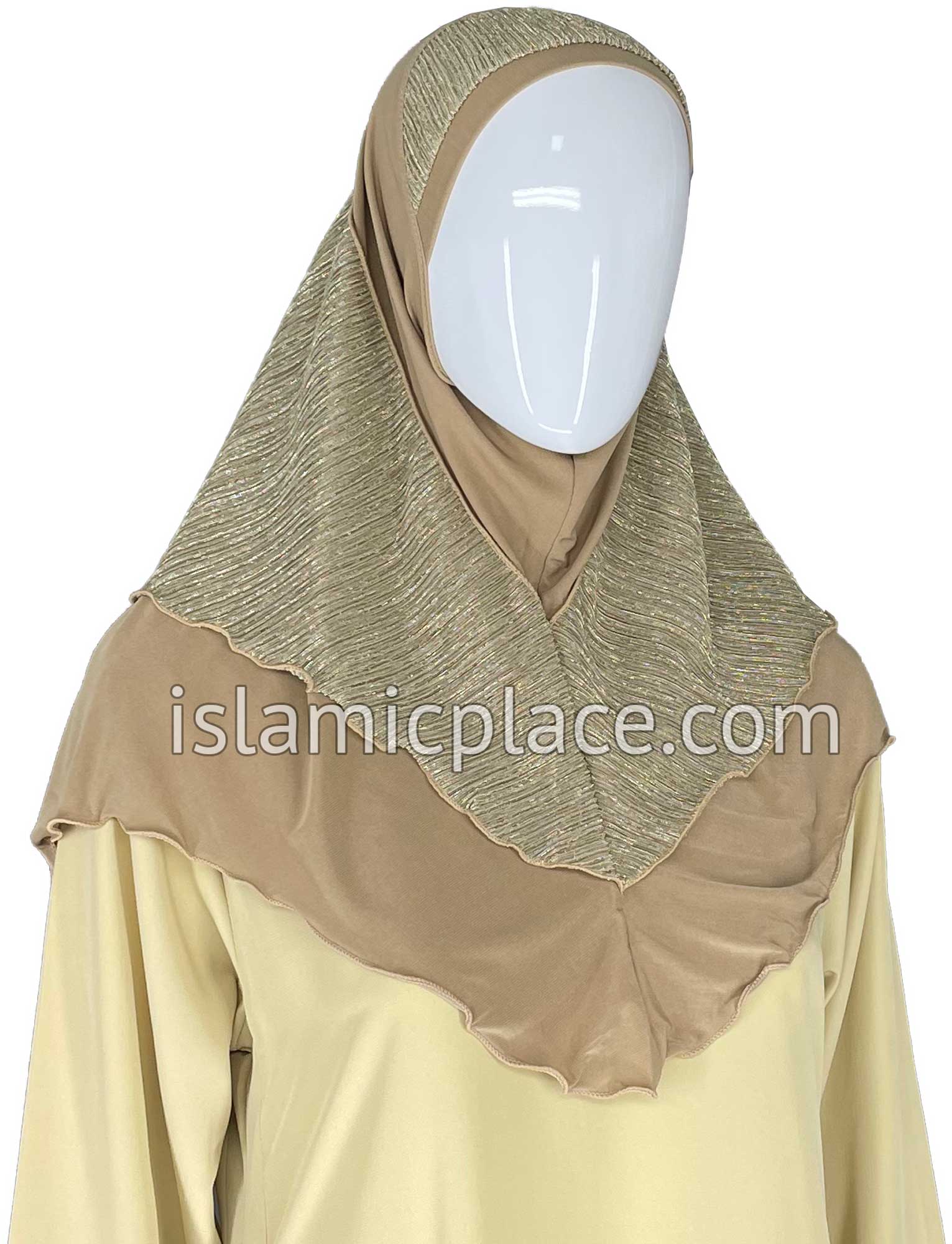 Oyster - Sparle Net Style Teen to Adult (Large) Hijab Al-Amira (1-piece style) - Design 15