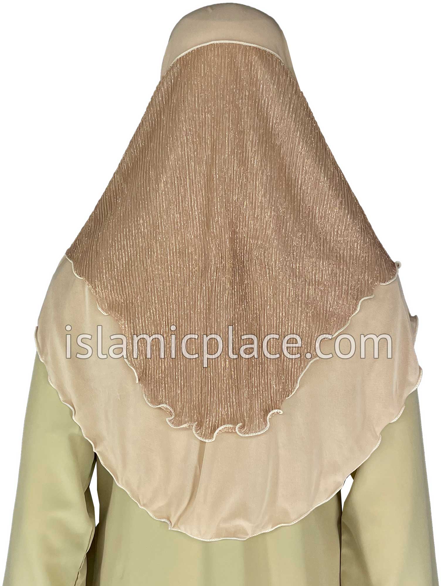 Nude - Sparle Net Style Teen to Adult (Large) Hijab Al-Amira (1-piece style) - Design 15