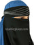 Silver Stones on Black Niqab - Waves Design 2