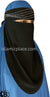 Silver Stones on Black Niqab - Waves Design 2