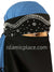 Silver Stones on Black Niqab - Floral Wave Design 9