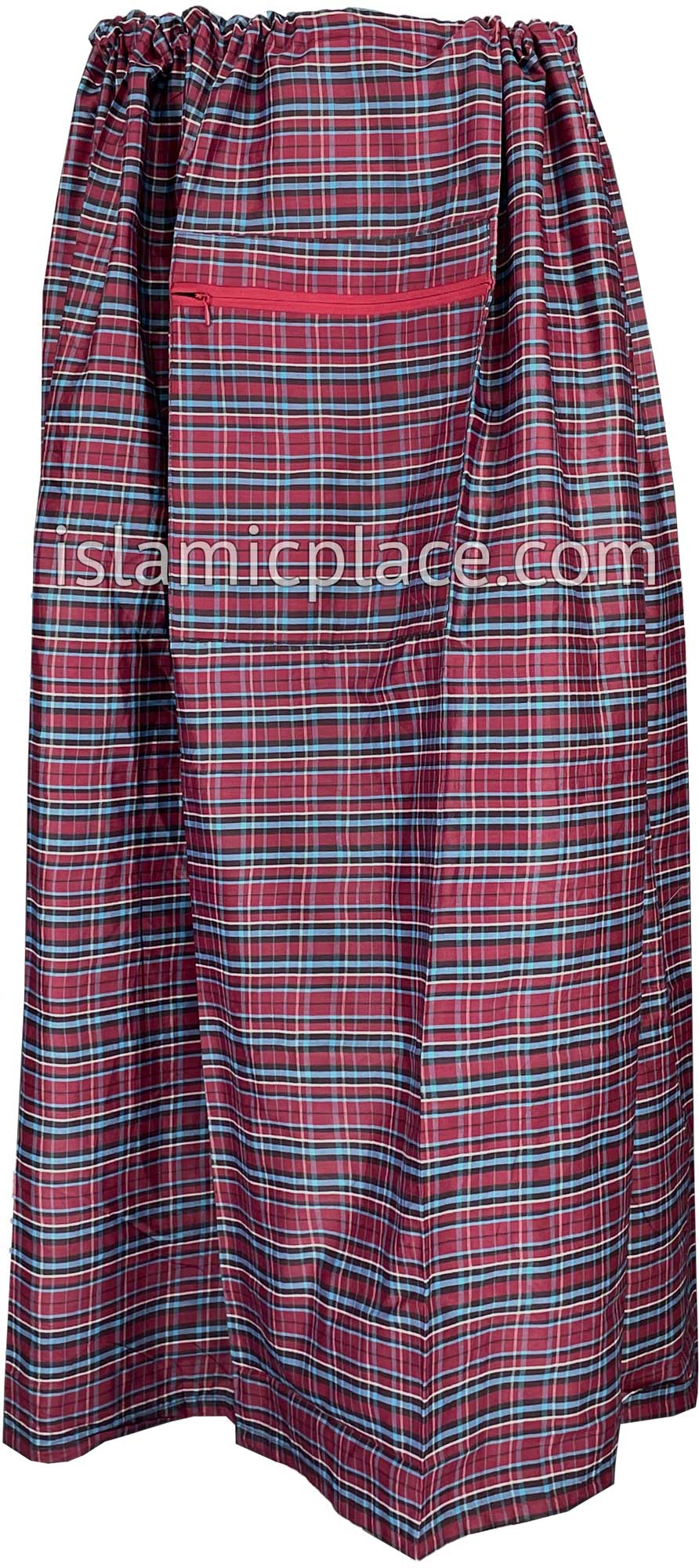 Burgundy, Black and Electric Blue - Plaid Design Men Lungi Izar