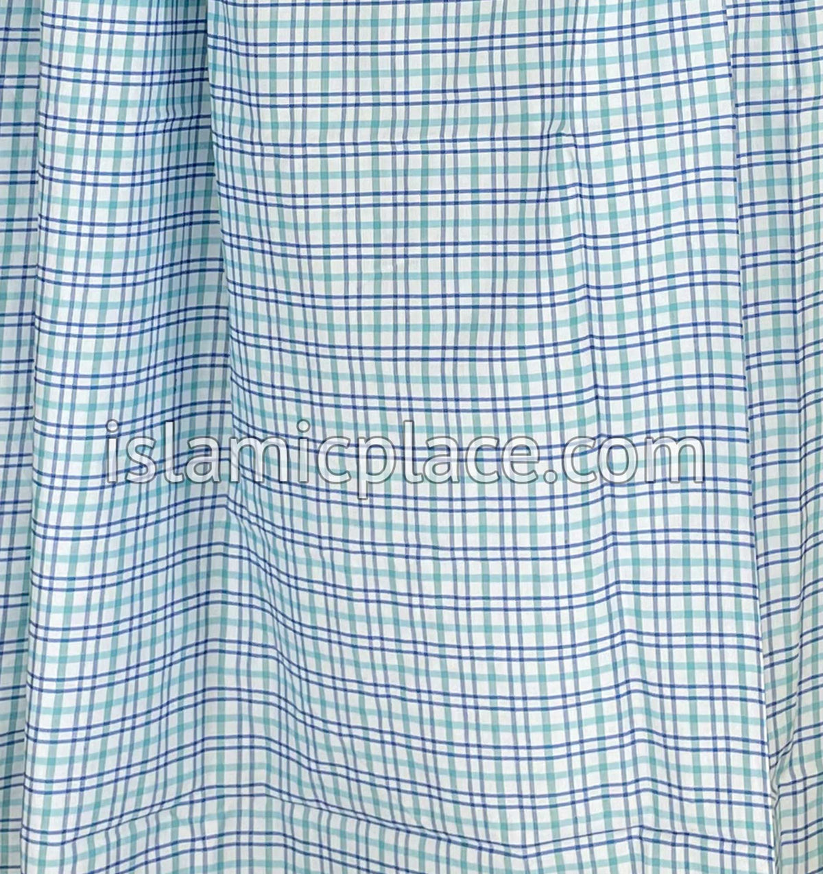 White, Teal and Royal Blue - Plaid Design Men Lungi Izar