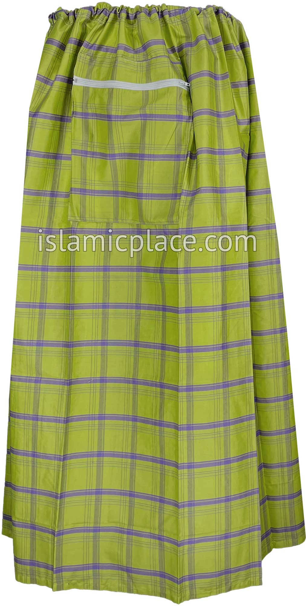 Lime Green and Purple - Plaid Design Men Lungi Izar