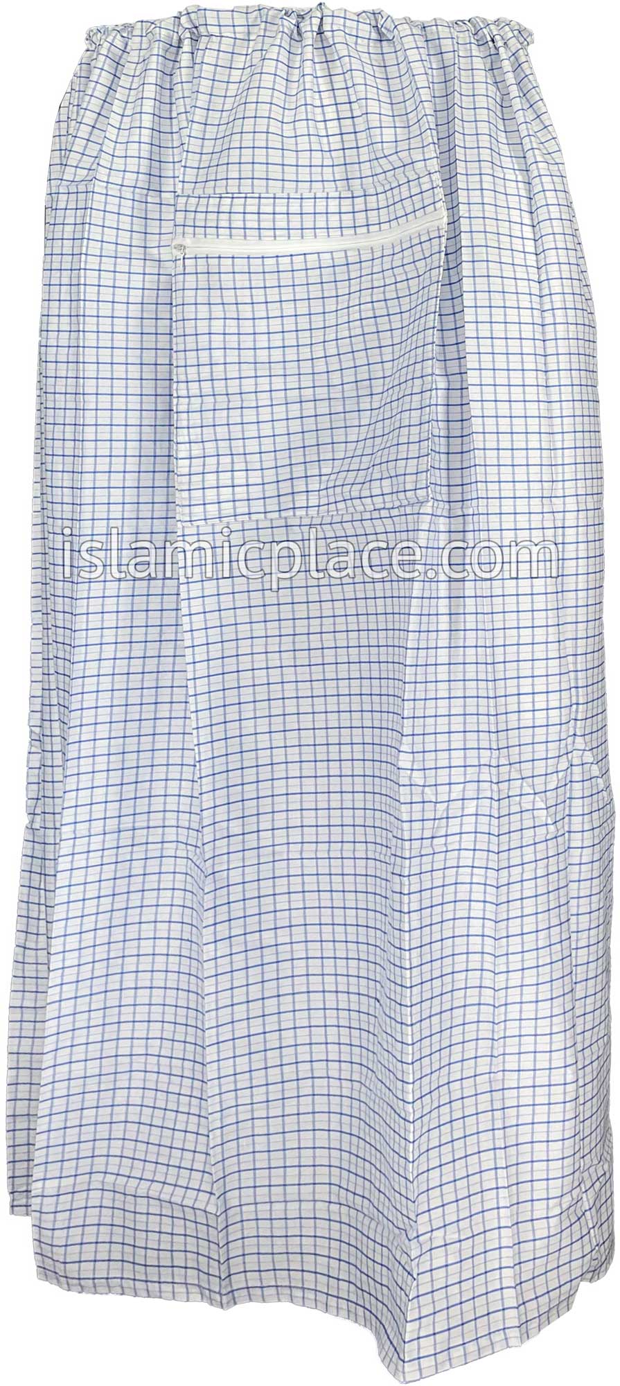 White, Cobalt Blue and Magenta - Plaid Design Men Lungi Izar