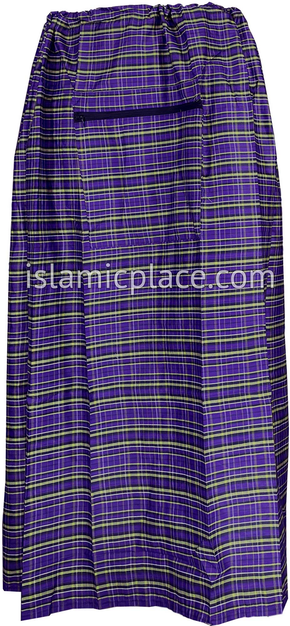 Purple, Lime Green and Black - Plaid Design Men Lungi Izar
