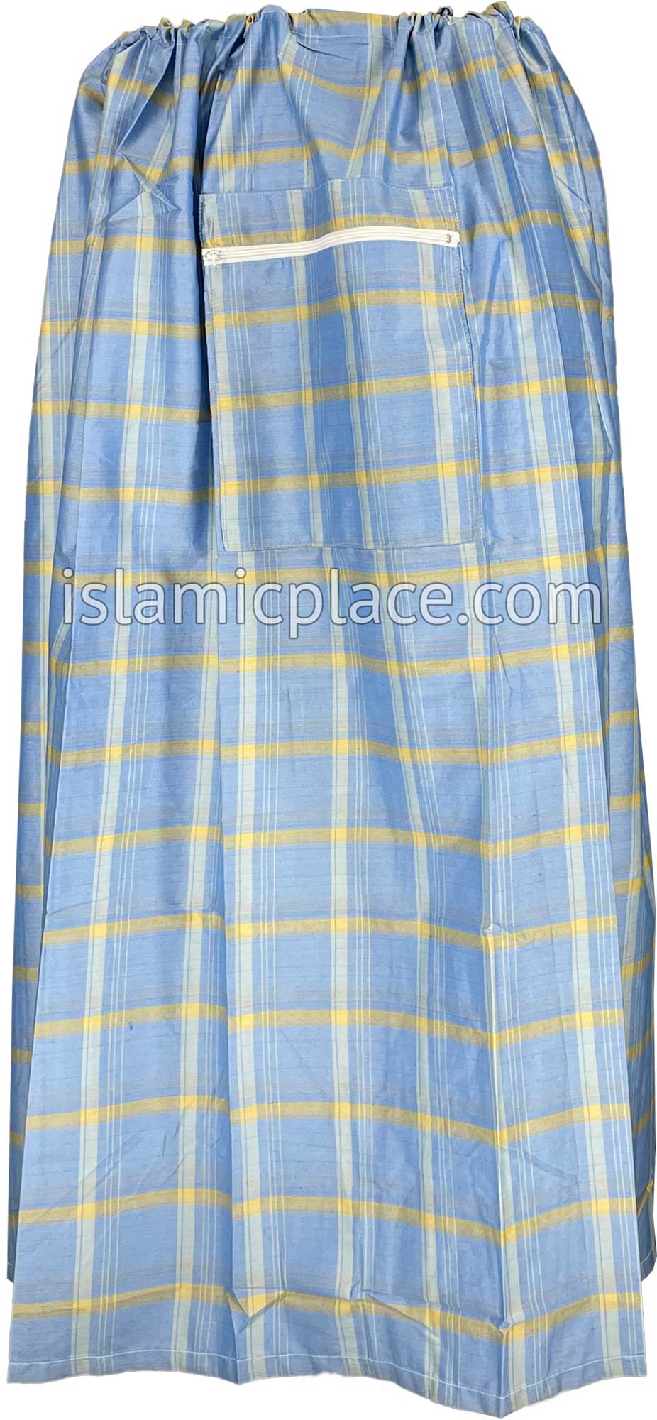 Baby Blue, Tan and Cream - Plaid Design Men Lungi Izar