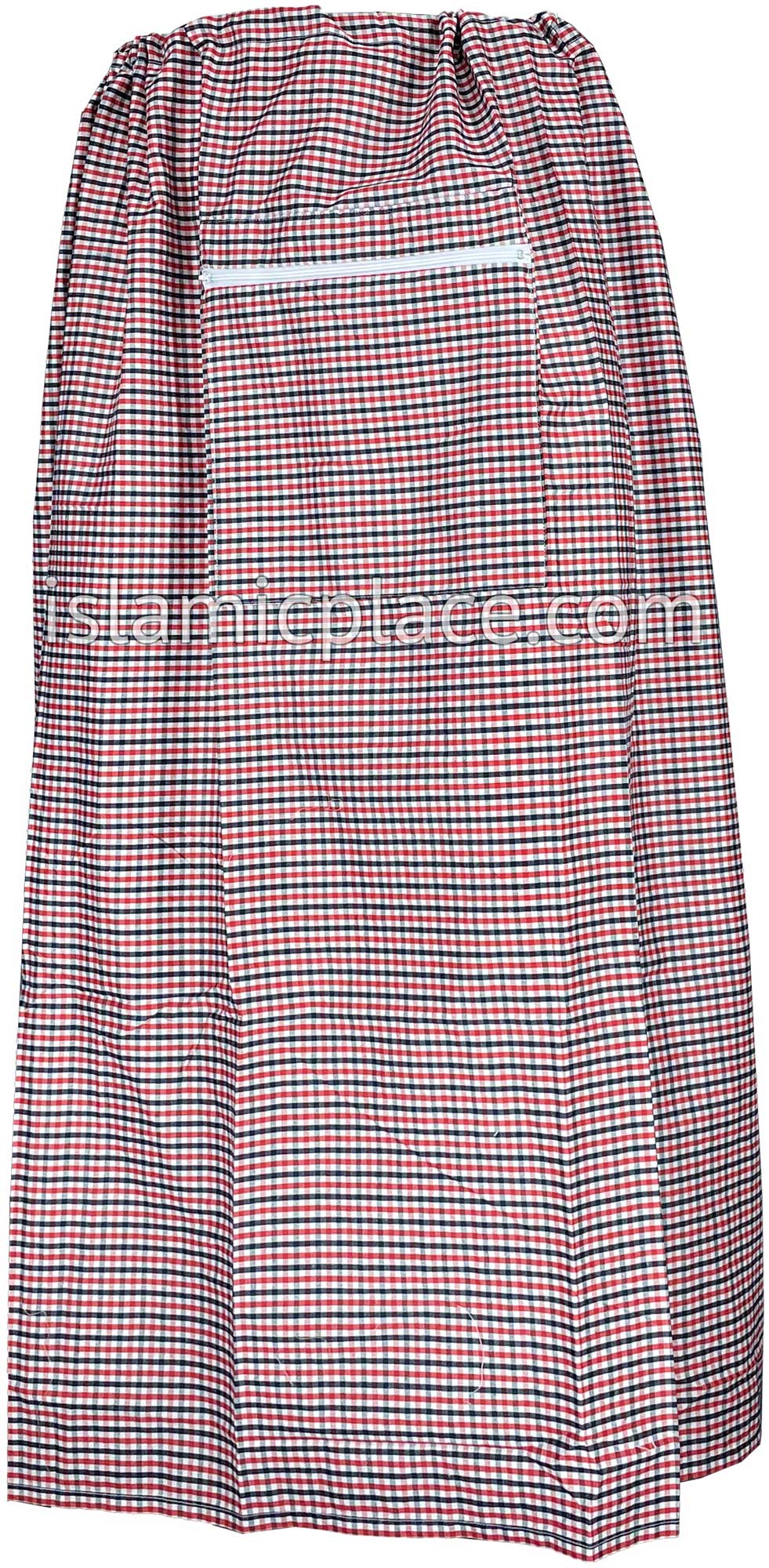 Red, White and Black - Tiny Plaid Design Men Lungi Izar