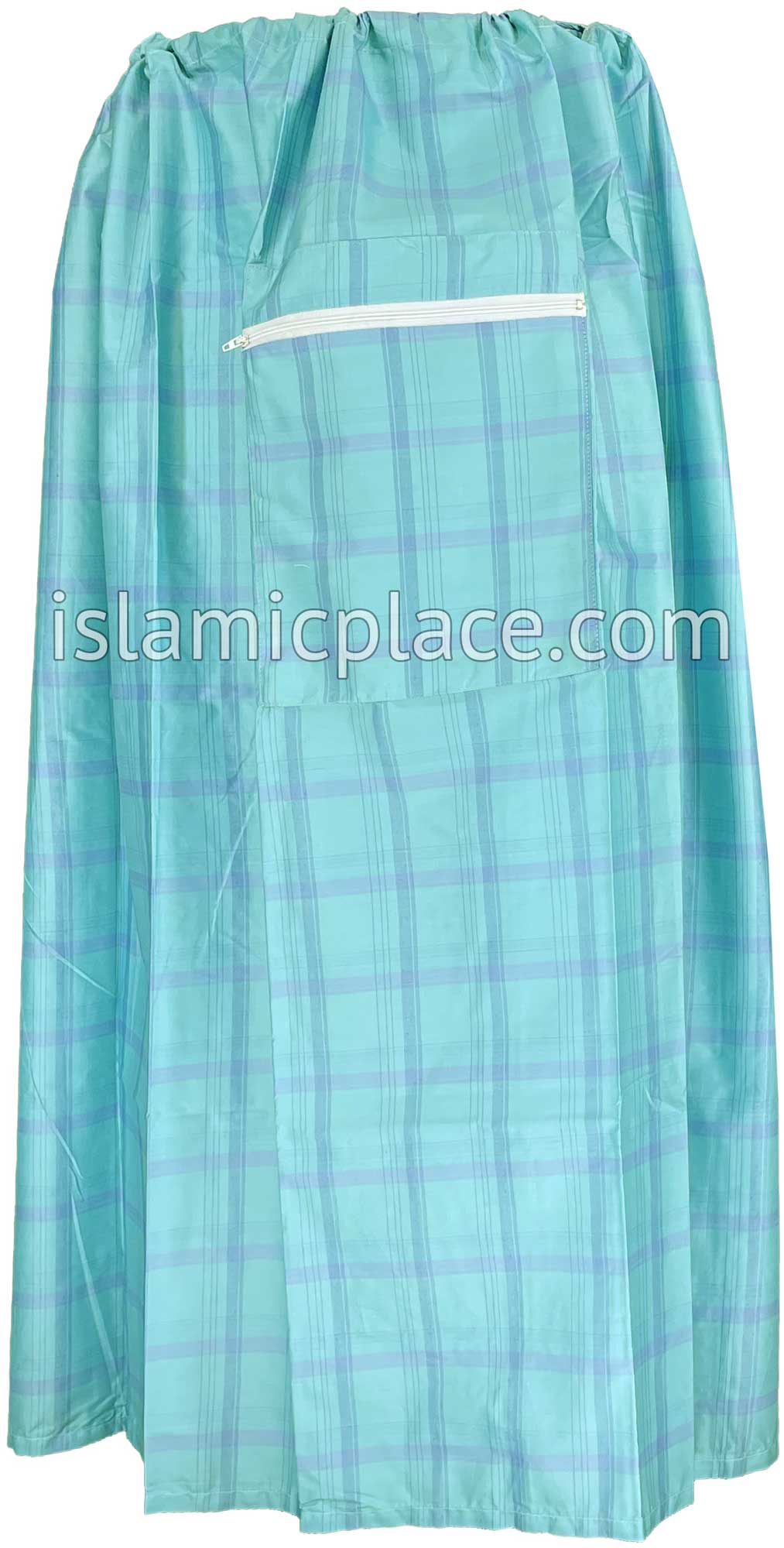 Aqua Green and Denim Blue - Plaid Design Men Lungi Izar