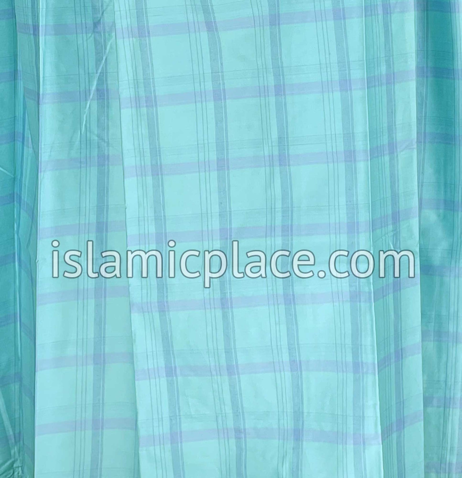Aqua Green and Denim Blue - Plaid Design Men Lungi Izar