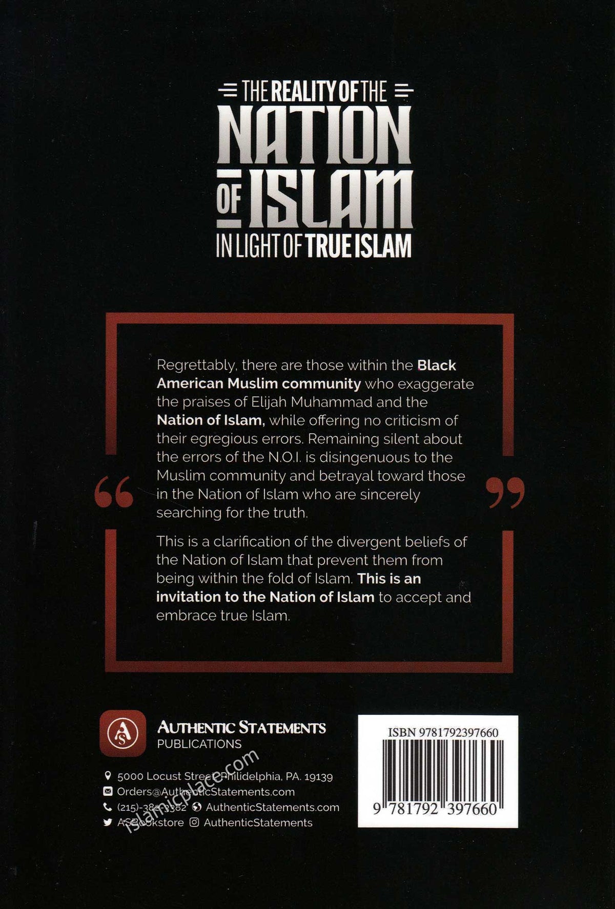 The Reality of the Nation of Islam in Light of True Islam