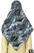 Olive Green, Denim Blue, Black and White Marble Design - 45" Square Printed Khimar