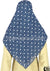 Navy Blue and White Floral Grid - 45" Square Printed Khimar