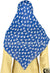 White Hearts on Amethyst Blue - 45" Square Printed Khimar
