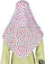 Pink and Black Polka Dots on White Base - 45" Square Printed Khimar