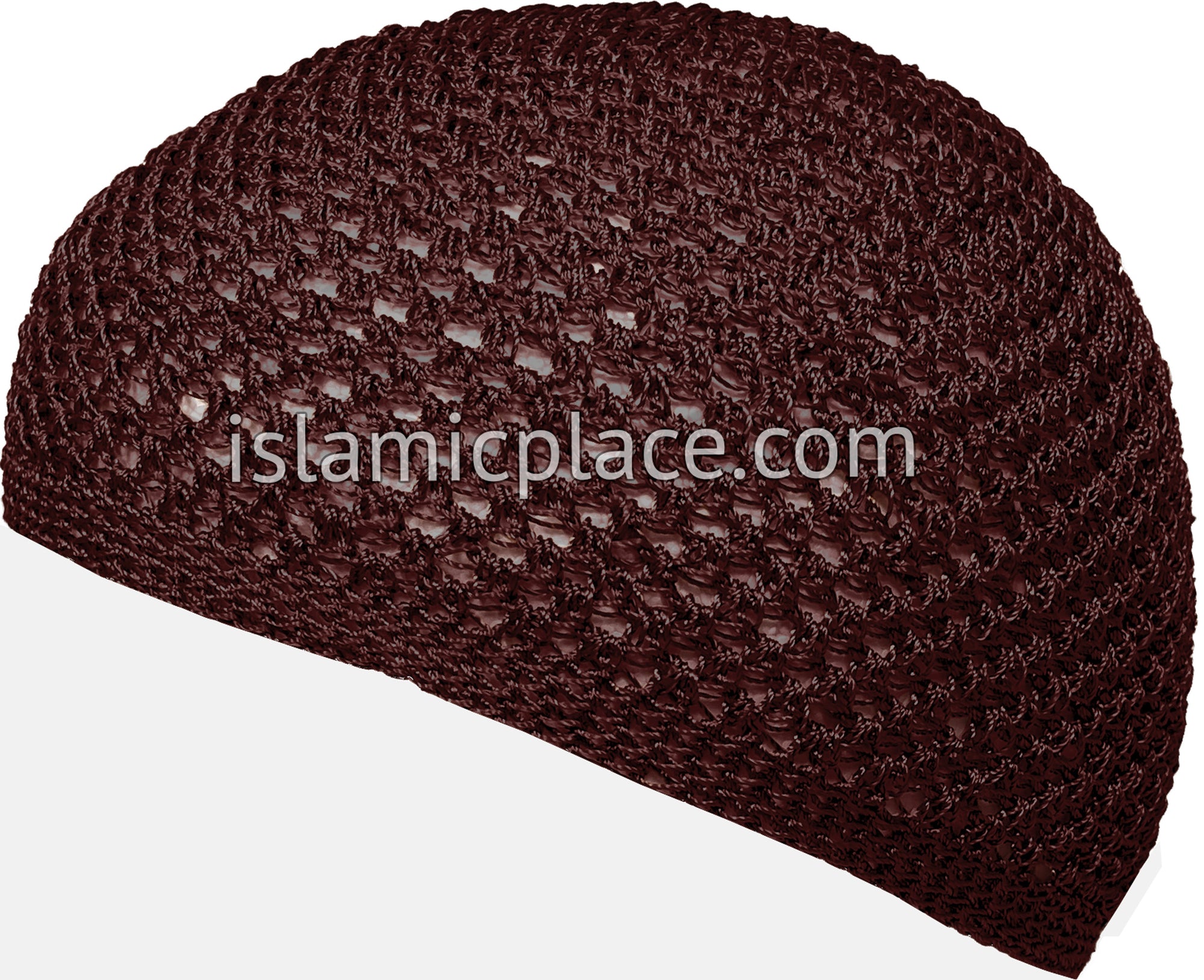 Burgundy - Nylon Knitted Solid Kufi